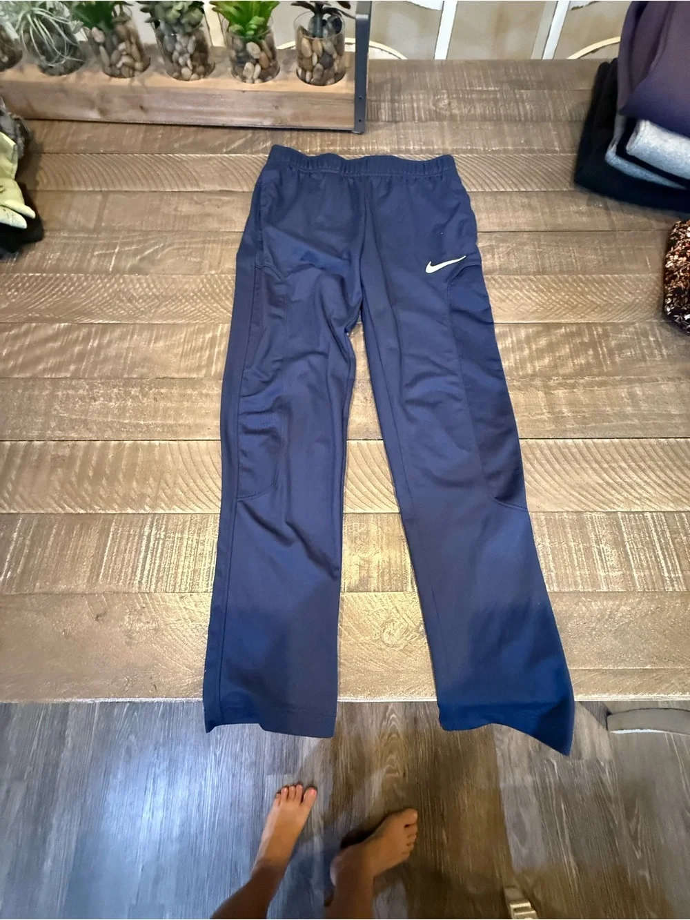 Nike Boys/girls Navy Blue Swoosh Track Joggers